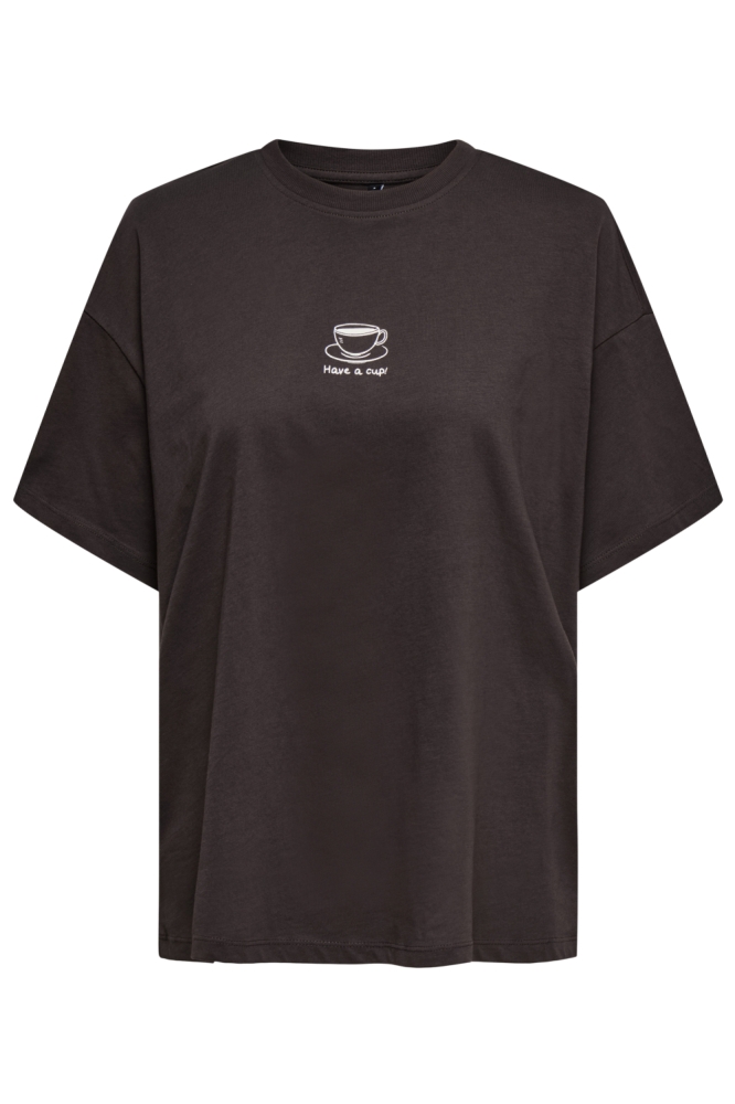 ONLVIVVI LIFE S/S LOVELY TOP JRS 15346761 SEAL BROWN/COFFEE